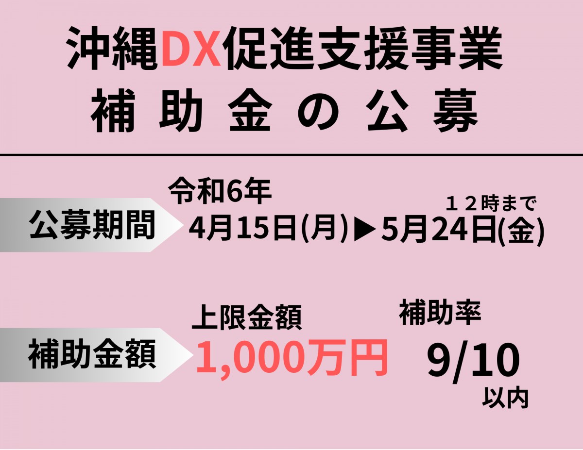 【受付終了】DX促進支援補助金公募のお知らせ(令和6年度沖縄DX促進支援事業)